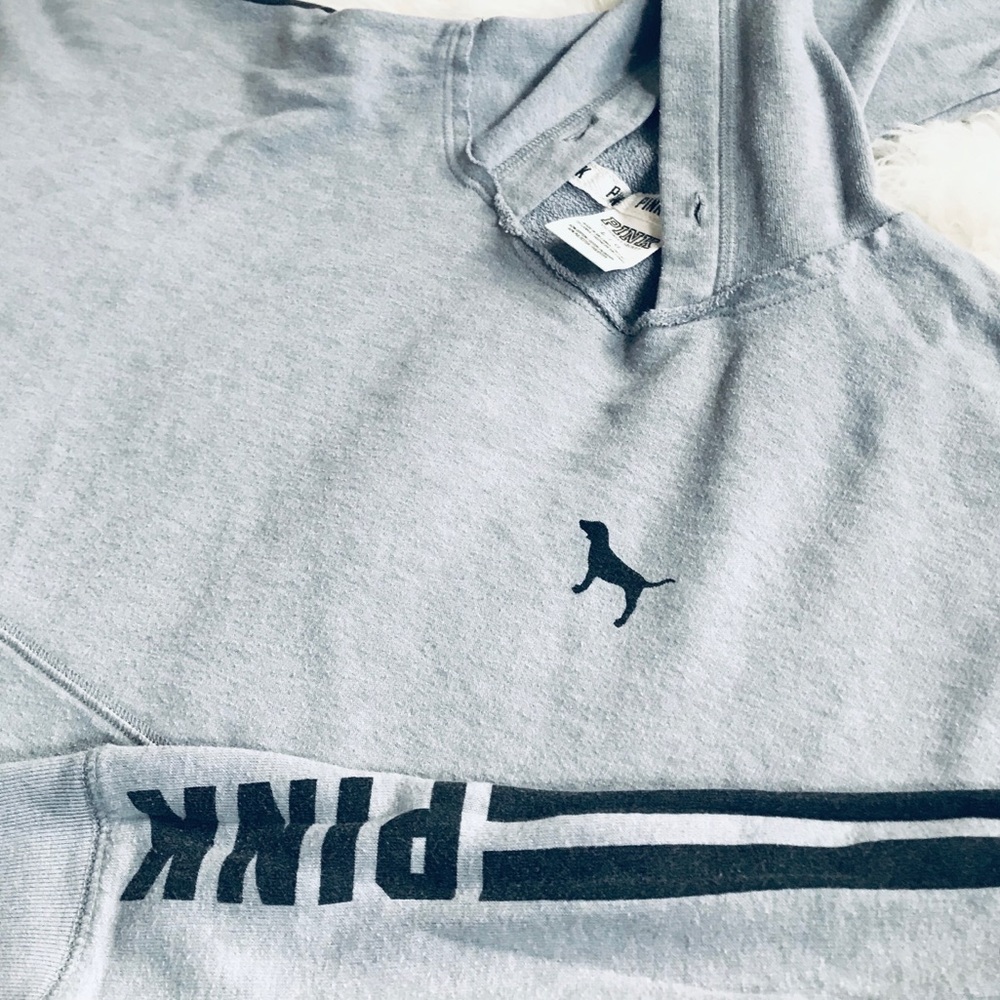 PINK Drop Shoulder Hooded Sweatshirt - Picture 3 of 3